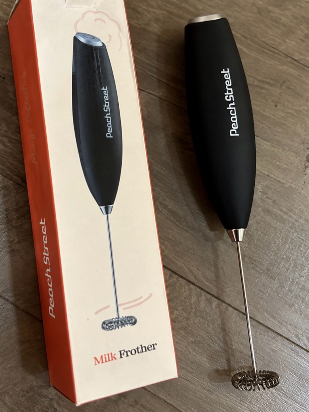 Peach Street Milk Frother – Handheld Electric Milk Foamer